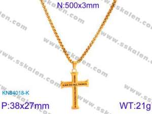 SS Gold-Plating Necklace - KN84018-K