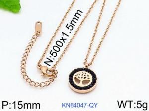 SS Rose Gold-Plating Necklace - KN84047-QY