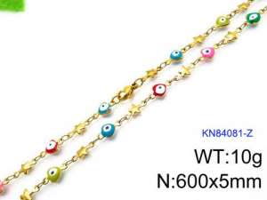 SS Gold-Plating Necklace - KN84081-Z