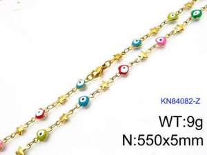 SS Gold-Plating Necklace - KN84082-Z