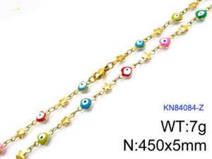 SS Gold-Plating Necklace - KN84084-Z