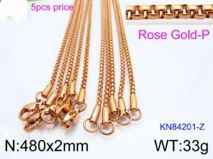 SS Rose Gold-Plating Necklace - KN84201-Z