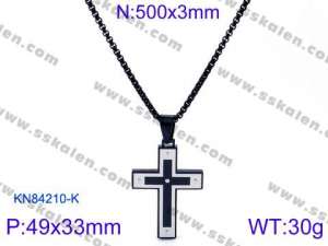 Stainless Steel Black-plating Necklace - KN84210-K
