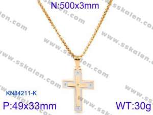 SS Gold-Plating Necklace - KN84211-K