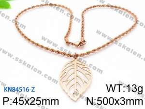 SS Rose Gold-Plating Necklace - KN84516-Z