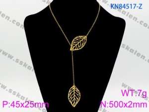 SS Gold-Plating Necklace - KN84517-Z