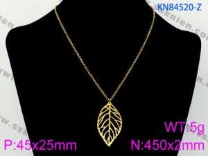 SS Gold-Plating Necklace - KN84520-Z