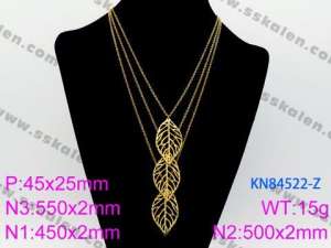 SS Gold-Plating Necklace - KN84522-Z