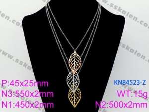 SS Gold-Plating Necklace - KN84523-Z