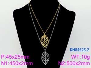 SS Gold-Plating Necklace - KN84525-Z