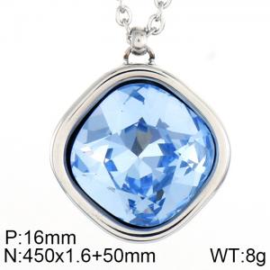 Stainless Steel Stone Necklace - KN84588-GC