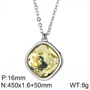 Stainless Steel Stone Necklace - KN84589-GC