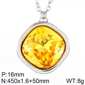 Stainless Steel Stone Necklace - KN84590-GC