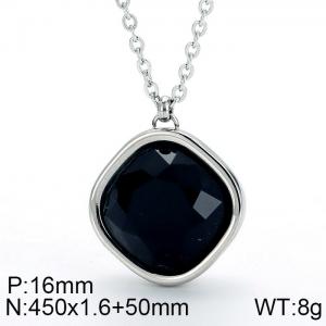 Stainless Steel Stone Necklace - KN84591-GC