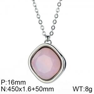 Stainless Steel Stone Necklace - KN84592-GC