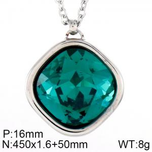 Stainless Steel Stone Necklace - KN84593-GC