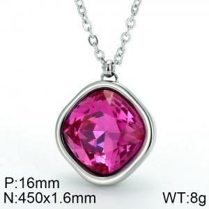 Stainless Steel Stone Necklace - KN84598-GC