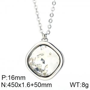 Stainless Steel Stone Necklace - KN84599-GC