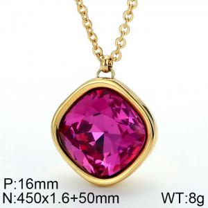 Stainless Steel Stone Necklace - KN84603-GC