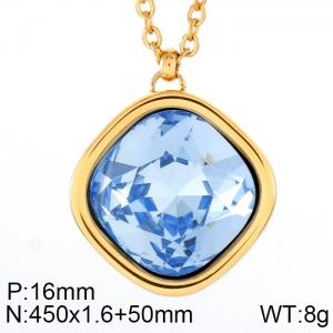 Stainless Steel Stone Necklace - KN84612-GC