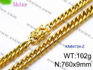 SS Gold-Plating Necklace - KN84734-Z