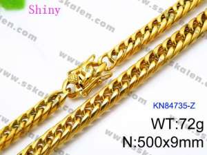 SS Gold-Plating Necklace - KN84735-Z