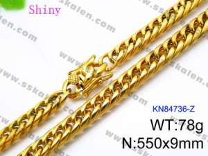 SS Gold-Plating Necklace - KN84736-Z