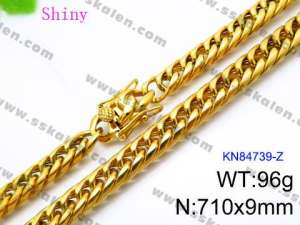 SS Gold-Plating Necklace - KN84739-Z