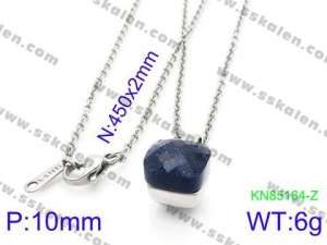 Stainless Steel Stone & Crystal Necklace - KN85164-Z