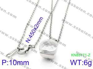 Stainless Steel Stone & Crystal Necklace - KN85171-Z