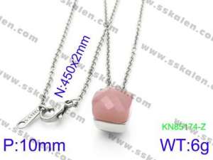 Stainless Steel Stone & Crystal Necklace - KN85174-Z