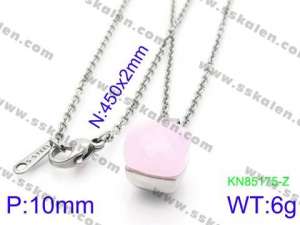 Stainless Steel Stone & Crystal Necklace - KN85175-Z