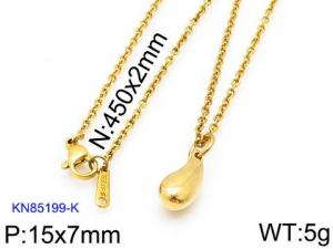SS Gold-Plating Necklace - KN85199-K
