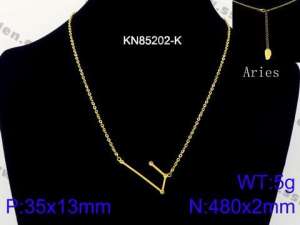 SS Gold-Plating Necklace - KN85202-K