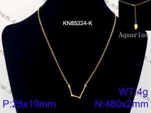 SS Gold-Plating Necklace - KN85224-K