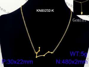 SS Gold-Plating Necklace - KN85232-K