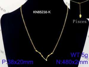 SS Gold-Plating Necklace - KN85238-K