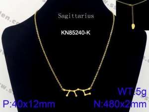 SS Gold-Plating Necklace - KN85240-K