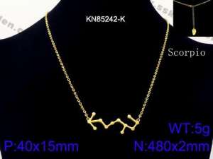 SS Gold-Plating Necklace - KN85242-K