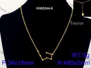 SS Gold-Plating Necklace - KN85244-K