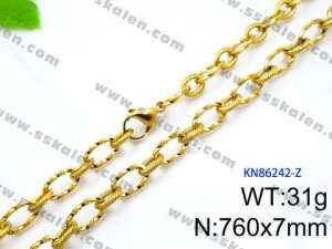 SS Gold-Plating Necklace - KN86242-Z