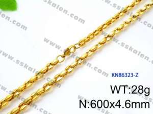 SS Gold-Plating Necklace - KN86323-Z