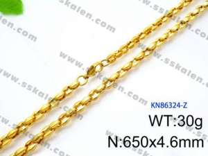 SS Gold-Plating Necklace - KN86324-Z