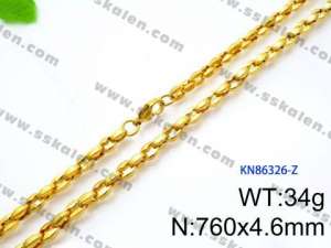 SS Gold-Plating Necklace - KN86326-Z