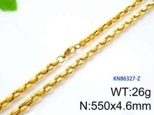 SS Gold-Plating Necklace - KN86327-Z