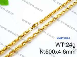 SS Gold-Plating Necklace - KN86328-Z