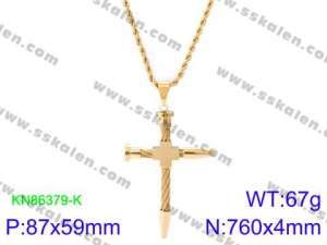 SS Gold-Plating Necklace - KN86379-K