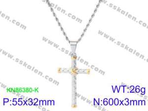 SS Gold-Plating Necklace - KN86380-K