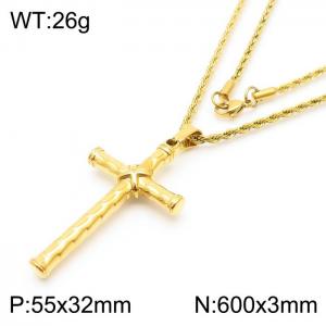 SS Gold-Plating Necklace - KN86385-K