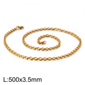 SS Gold-Plating Necklace - KN87031-Z